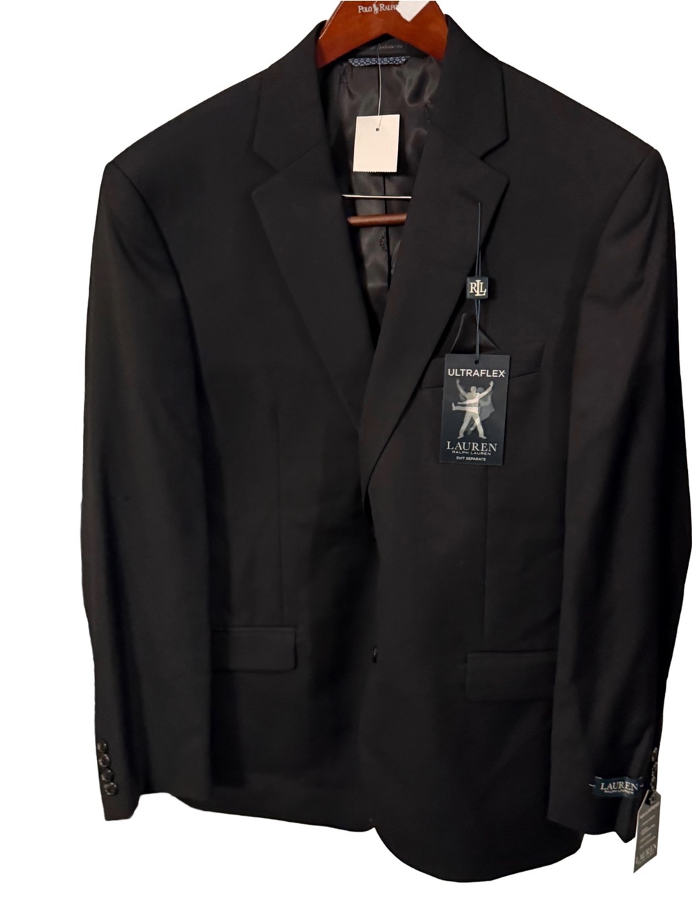 Lauren Ralph Lauren Men’s Lattimore Black Blazer Ultra Flex Wool Blend 42R NWT